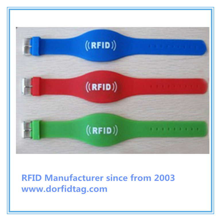 hybrid frequencies rfid woven wristband  uhf rfid wristband tag
